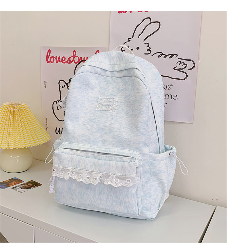 Niedlicher lässiger Schulrucksack mit Spitzendetails