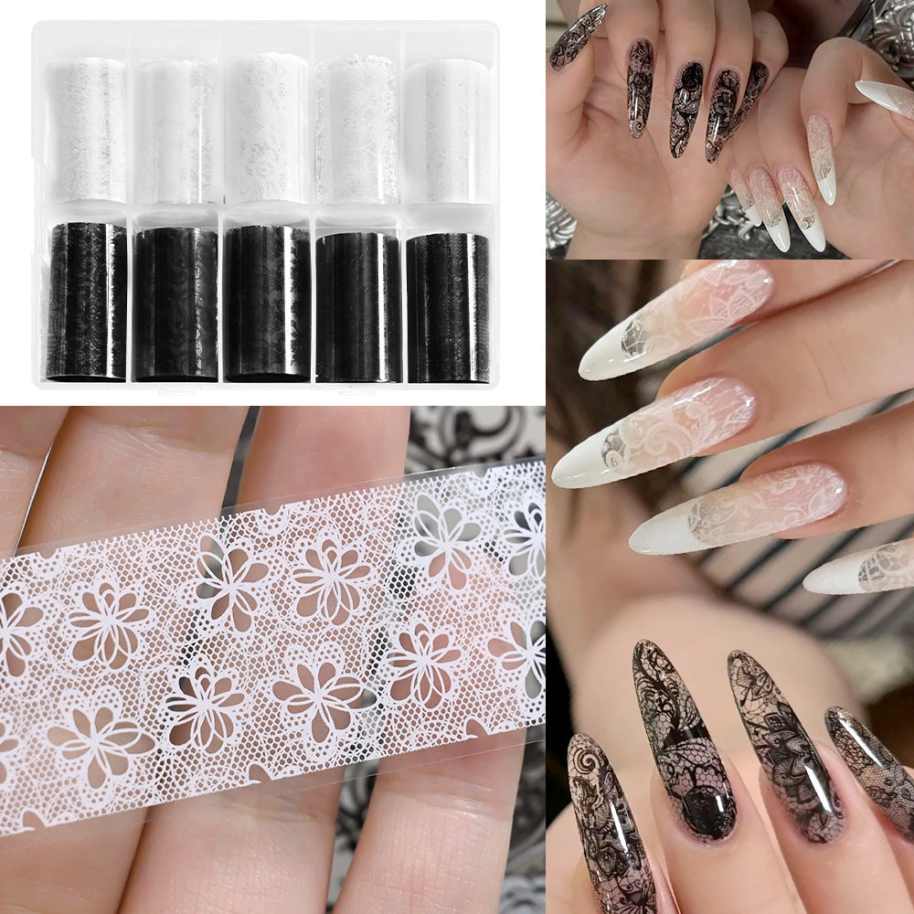 Elegantes Spitzen-Nagelkunst-Aufkleber-Set