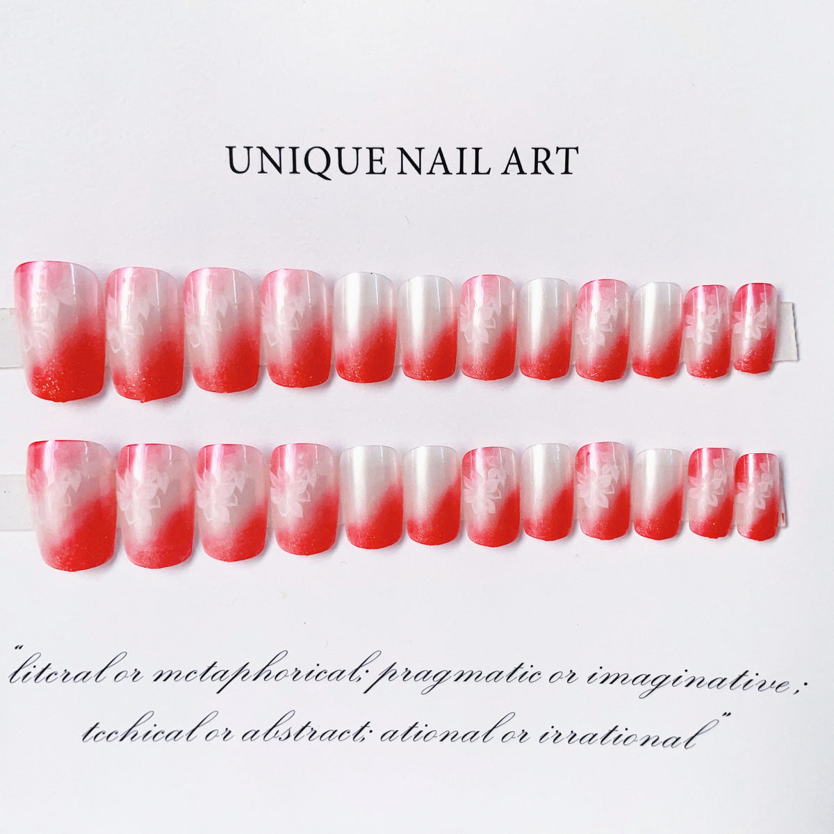 Ombre Glitzer Druck-Nagelset