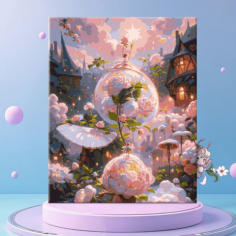 Verspielt Florale Fantasie Leinwand Wanddekoration Brehn