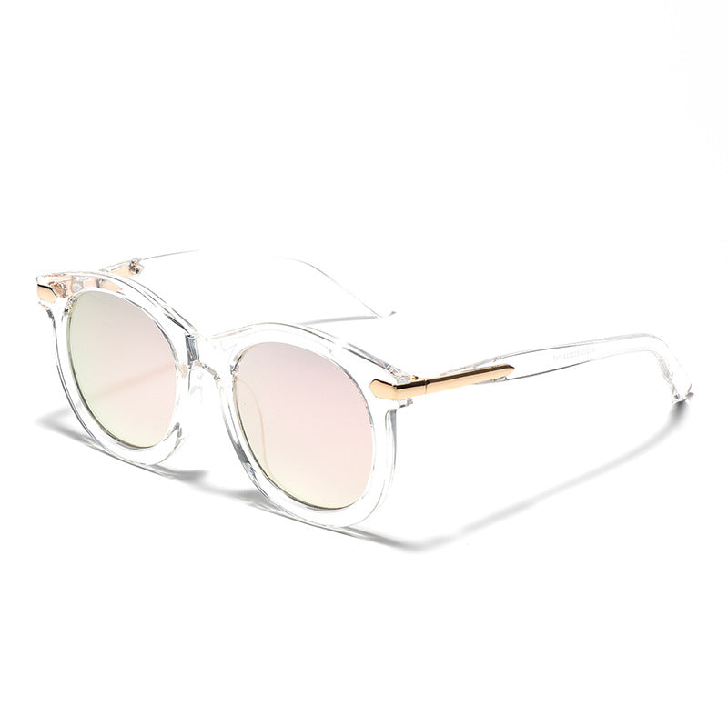 Damen modische Sonnenbrille mit transparentem Rahmen und goldenen Akzenten Brehn