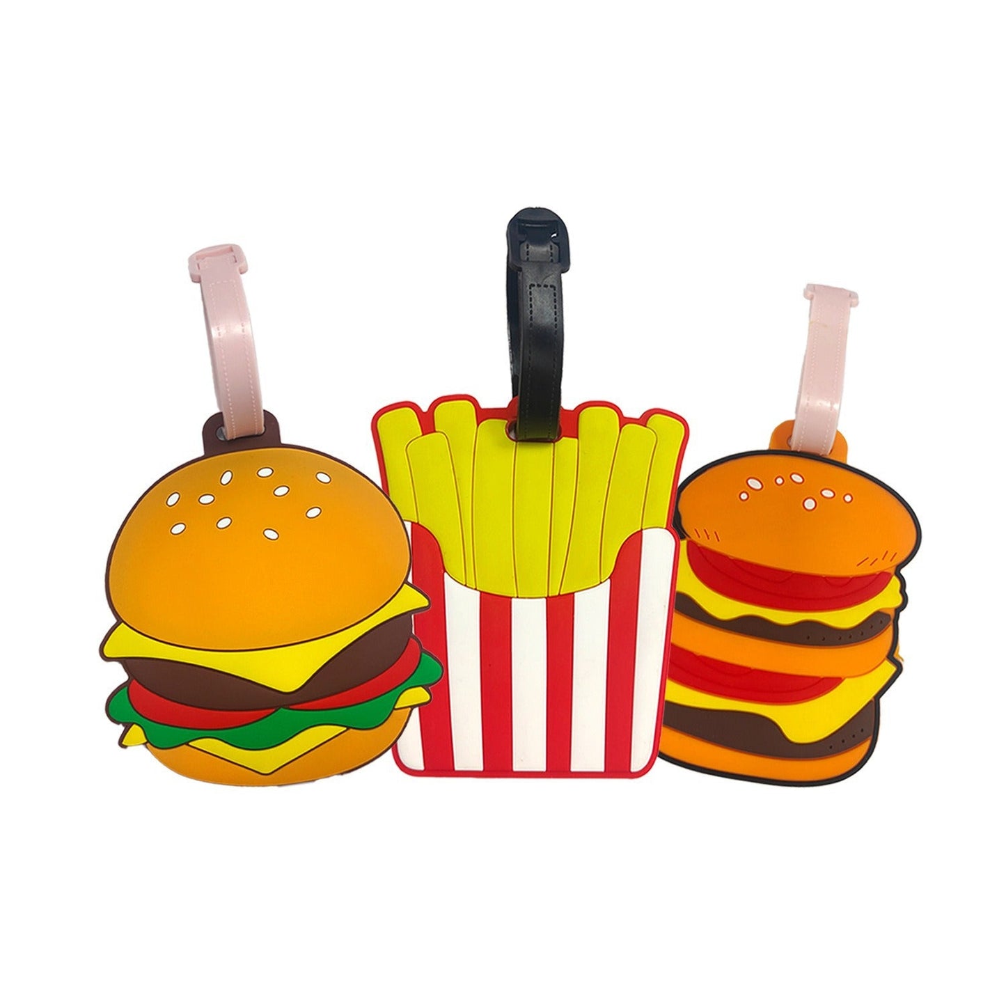 Neuheit Burger-förmiger Silikon-Gepäckanhänger mit flexiblem Riemen Brehn