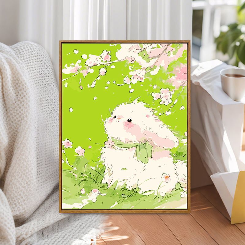 Verspielt Hase Illustration Leinwand Kunst Brehn
