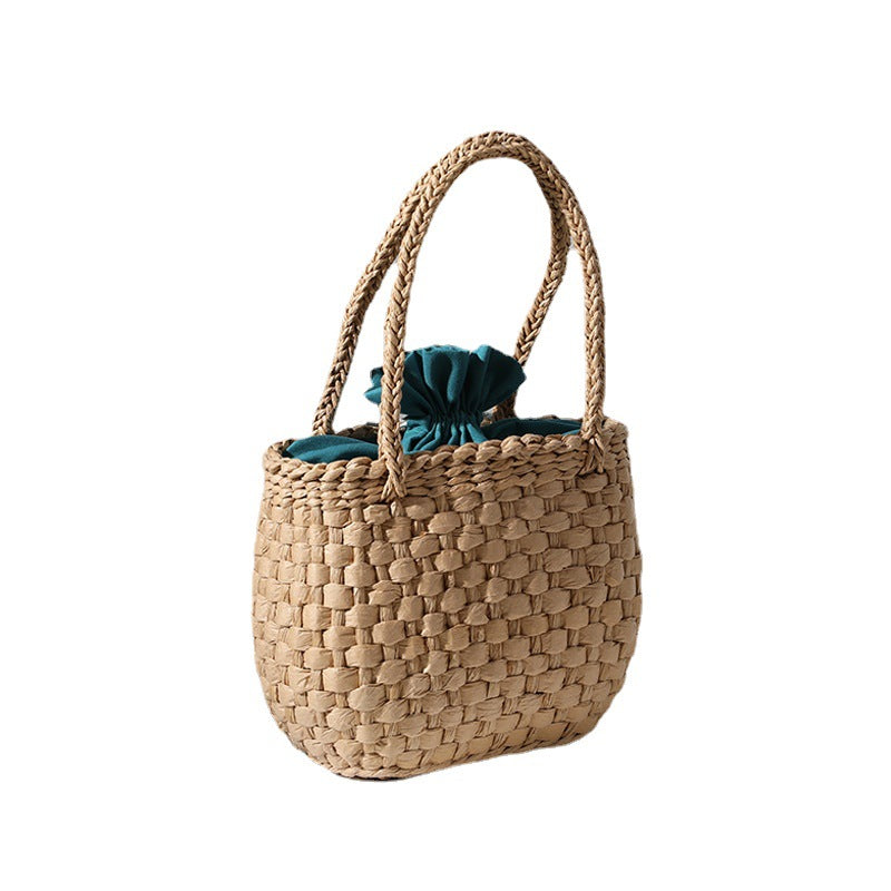 Handgefertigte Mini-Korbhandtasche mit Stilvollem Flechtmuster Brehn