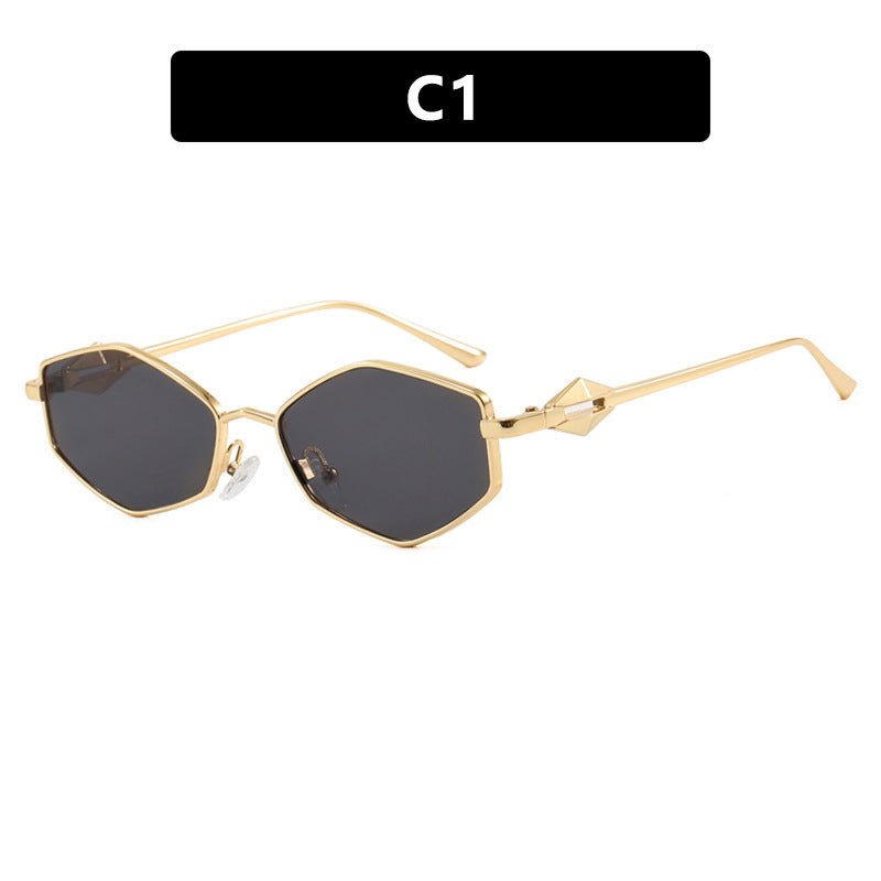 Damen geometrische Sonnenbrille mit schützendem UV-Filter und high-end Metallrahmen Brehn