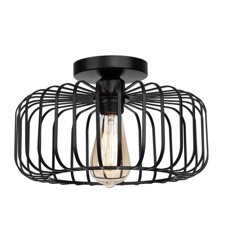 Brehn | Moderne Industrielle Vogelkäfig Deckenlampe Schwarz