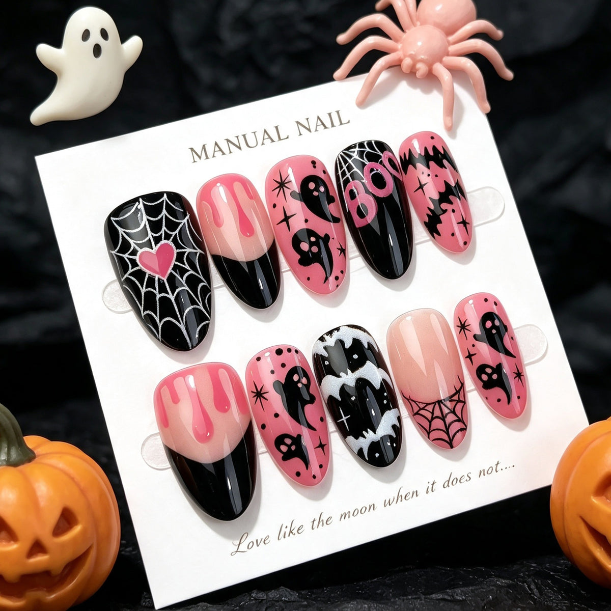 Künstlerisches Halloween-Themen Press-On Nagelkunst Set