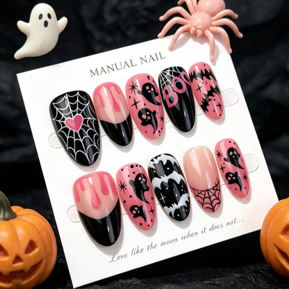 Künstlerisches Halloween-Themen Press-On Nagelkunst Set