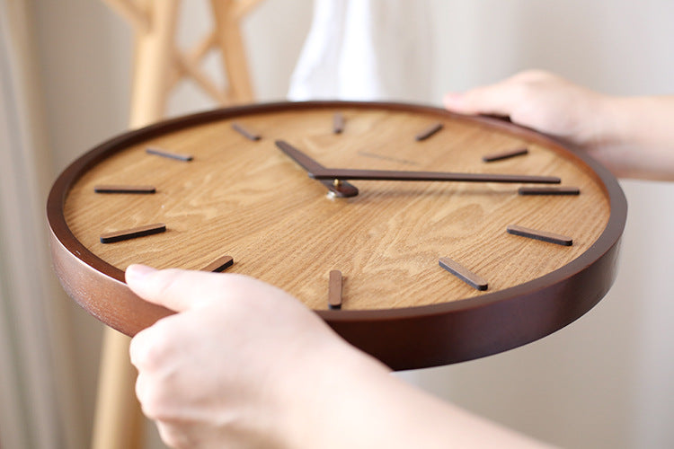 Minimalistische ruhige Holz Wanduhr 12 Zoll