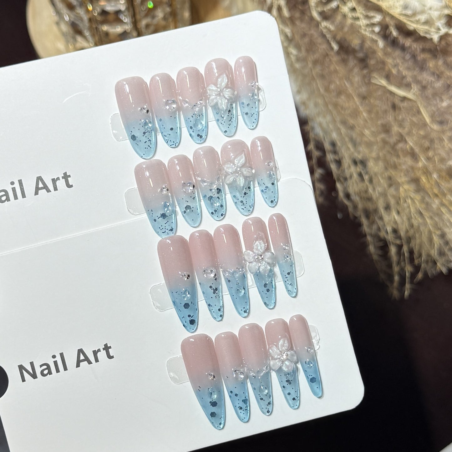 Ombre Floral Press-On Nail Art Set Brehn