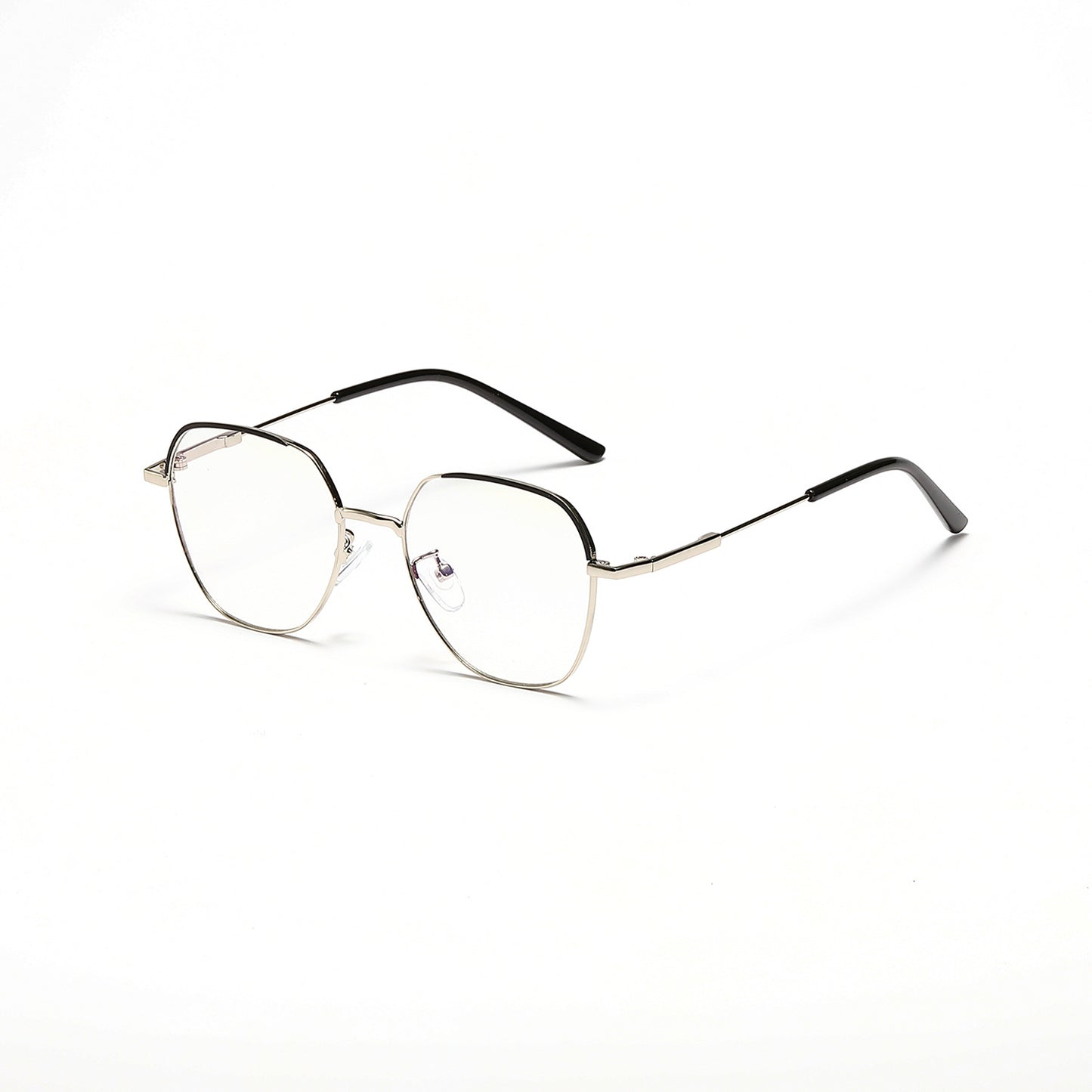 Damen modische Sonnenbrille mit schmalem Metallrahmen und blauen Gläsern Brehn