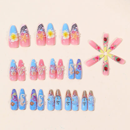 Ocean-Inspirierte 3D-Nagelkunst-Set Brehn