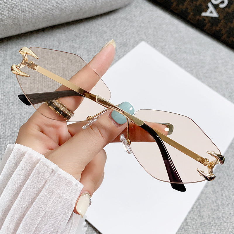 Damen geometrische Oversized-Sonnenbrille Brehn
