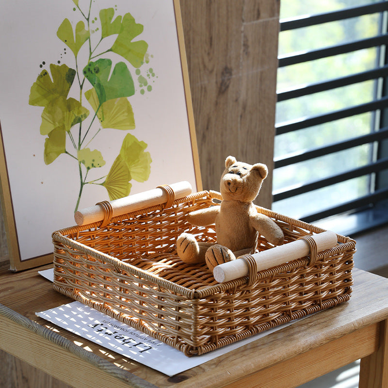 Unisex Praktischer Aufbewahrungskorb mit Holzgriffen Brehn