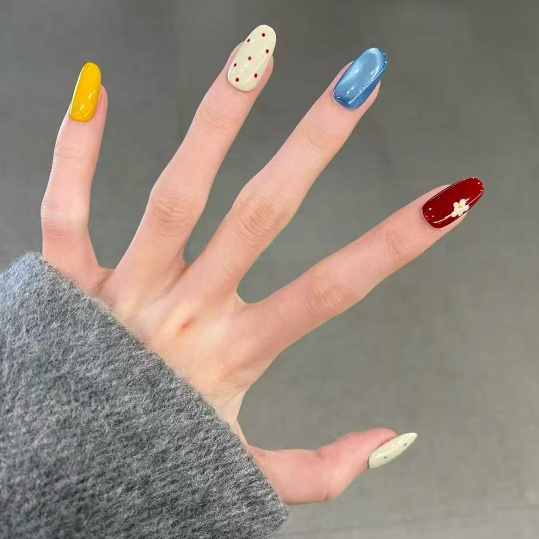 Verspielt Hase-Themen Press-On Nagelkunst Set Brehn