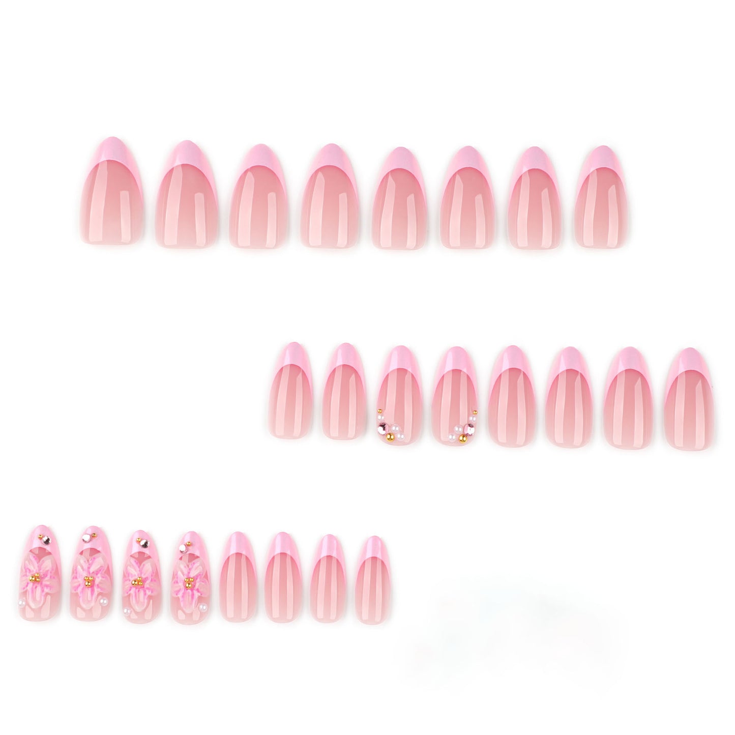 Press-On Nail Art Set mit floralen Verzierungen Brehn