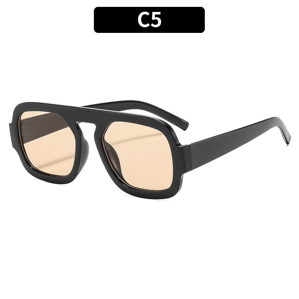 Bold Angular Square Frame Sonnenbrillen