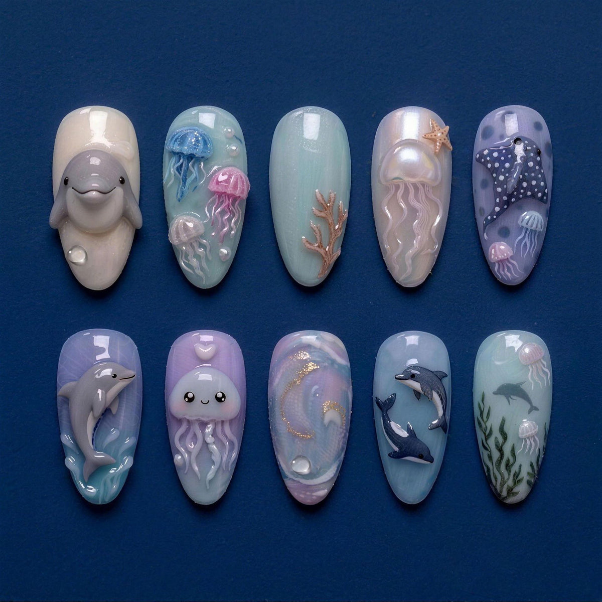 Ozean-Themen-Nagelkunst