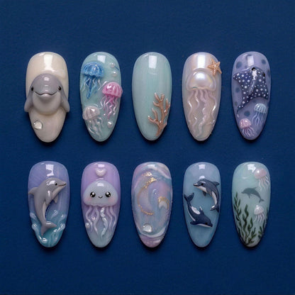 Ozean-Themen-Nagelkunst
