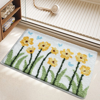Texturiertes Blumen-Badezimmermatte Brehn