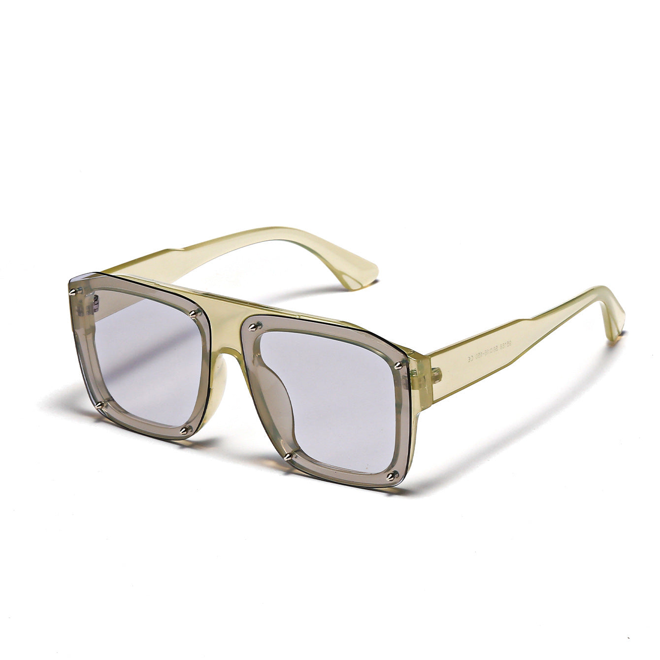 Damen Square-Sonnenbrille mit modischem transparentem Rahmen Brehn