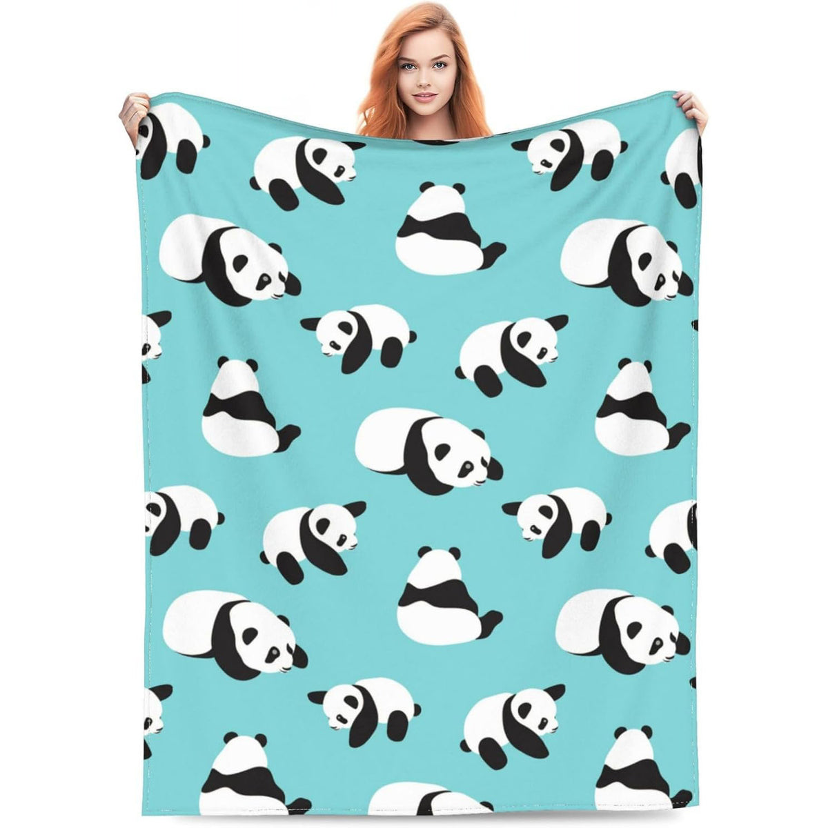 Panda- Thema Weiches Plüsch-Werferdecke