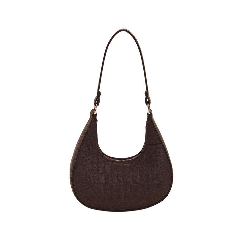 WoCrocodile-Textur Handheld Hobo Tasche Brehn