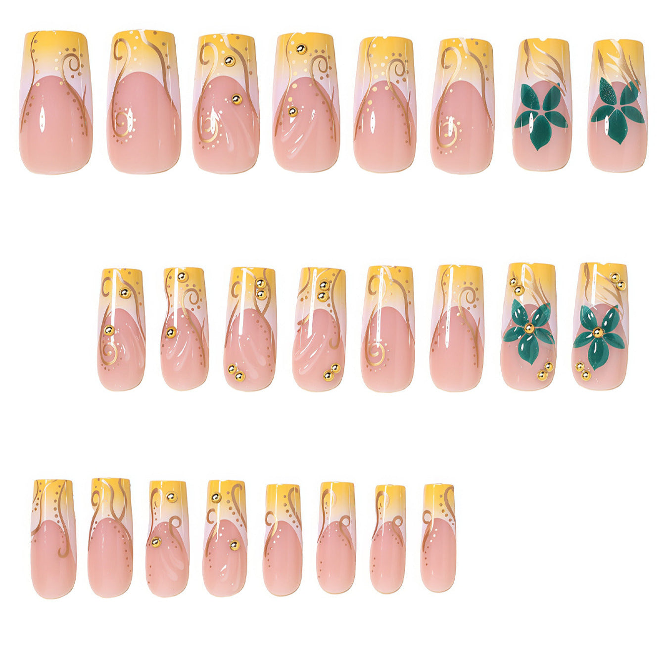 Elegante florale Nagelverlängerungen Brehn