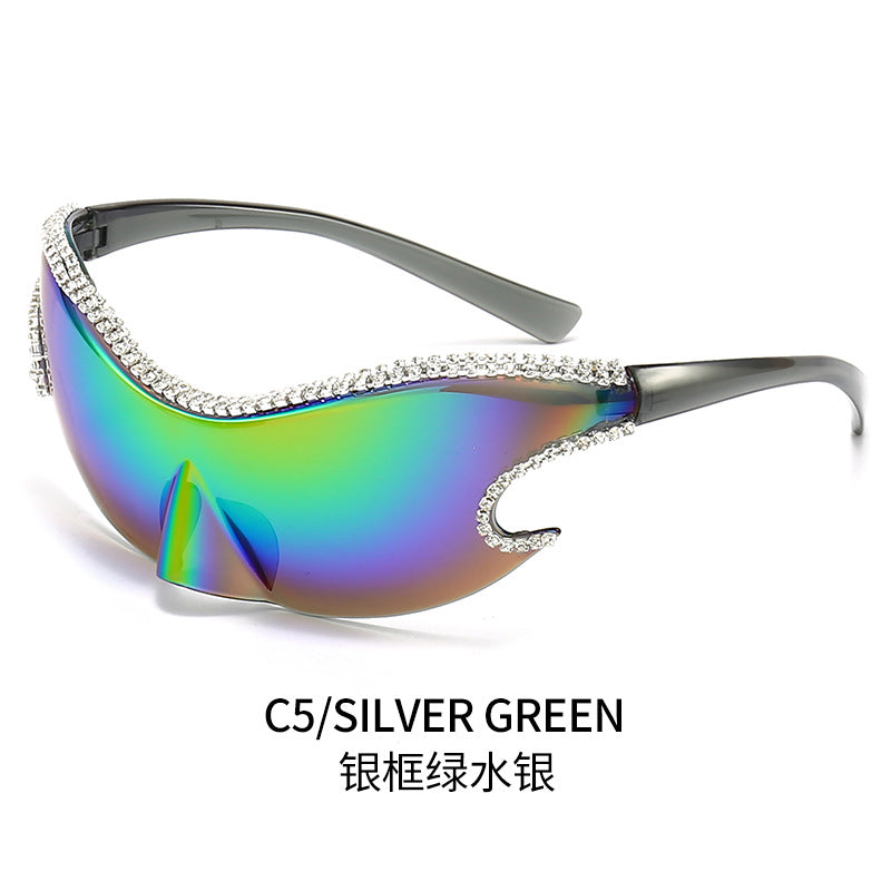 Damen Glamouröse Sonnenbrille mit funkelndem Strassbesatz Brehn
