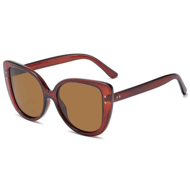 Damen glamouröse oversized Sonnenbrille mit elegantem transparentem Rahmen Brehn