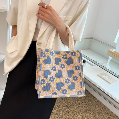 Lässige Tote-Tasche mit Herzmuster