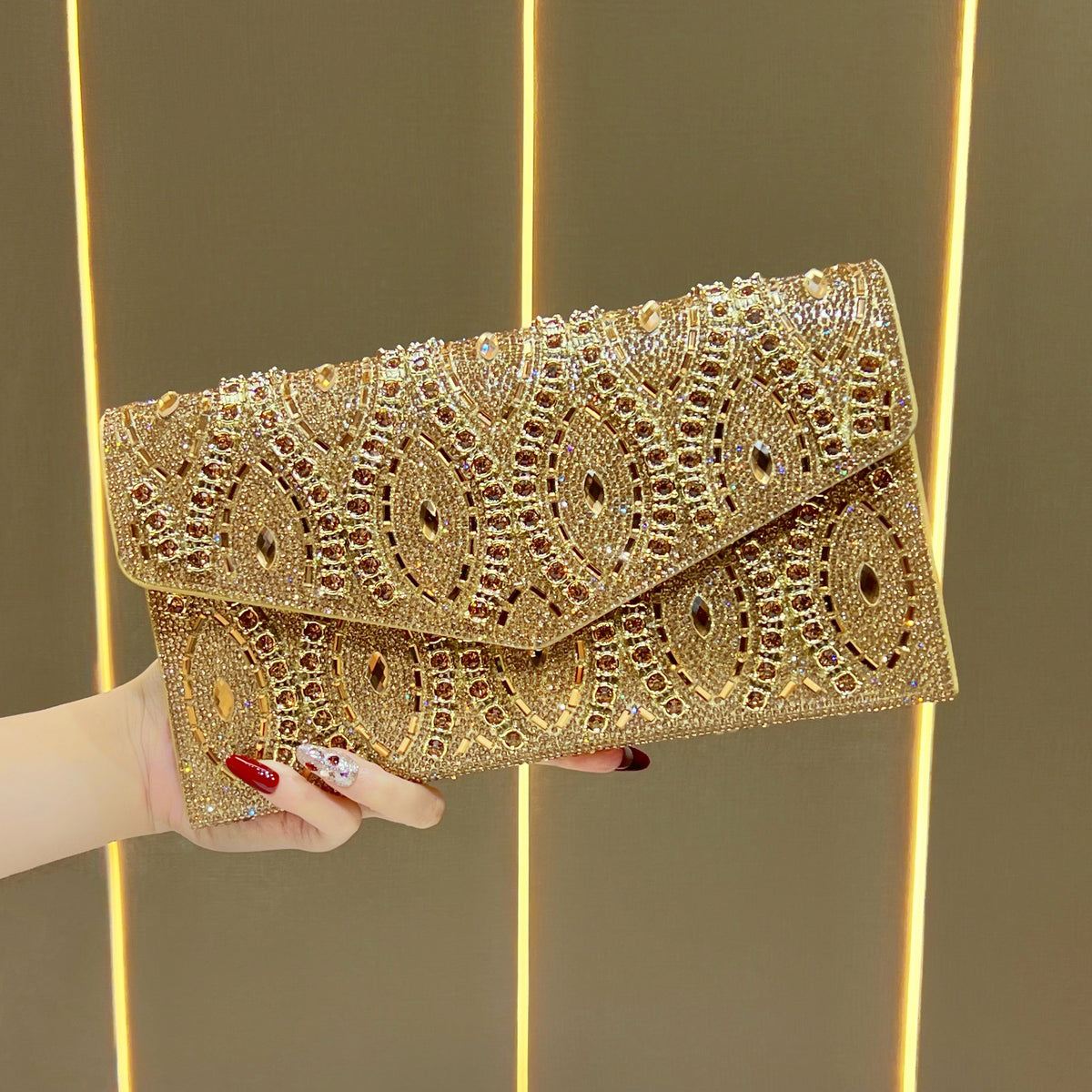 Dekorative Pailletten Abend Clutch