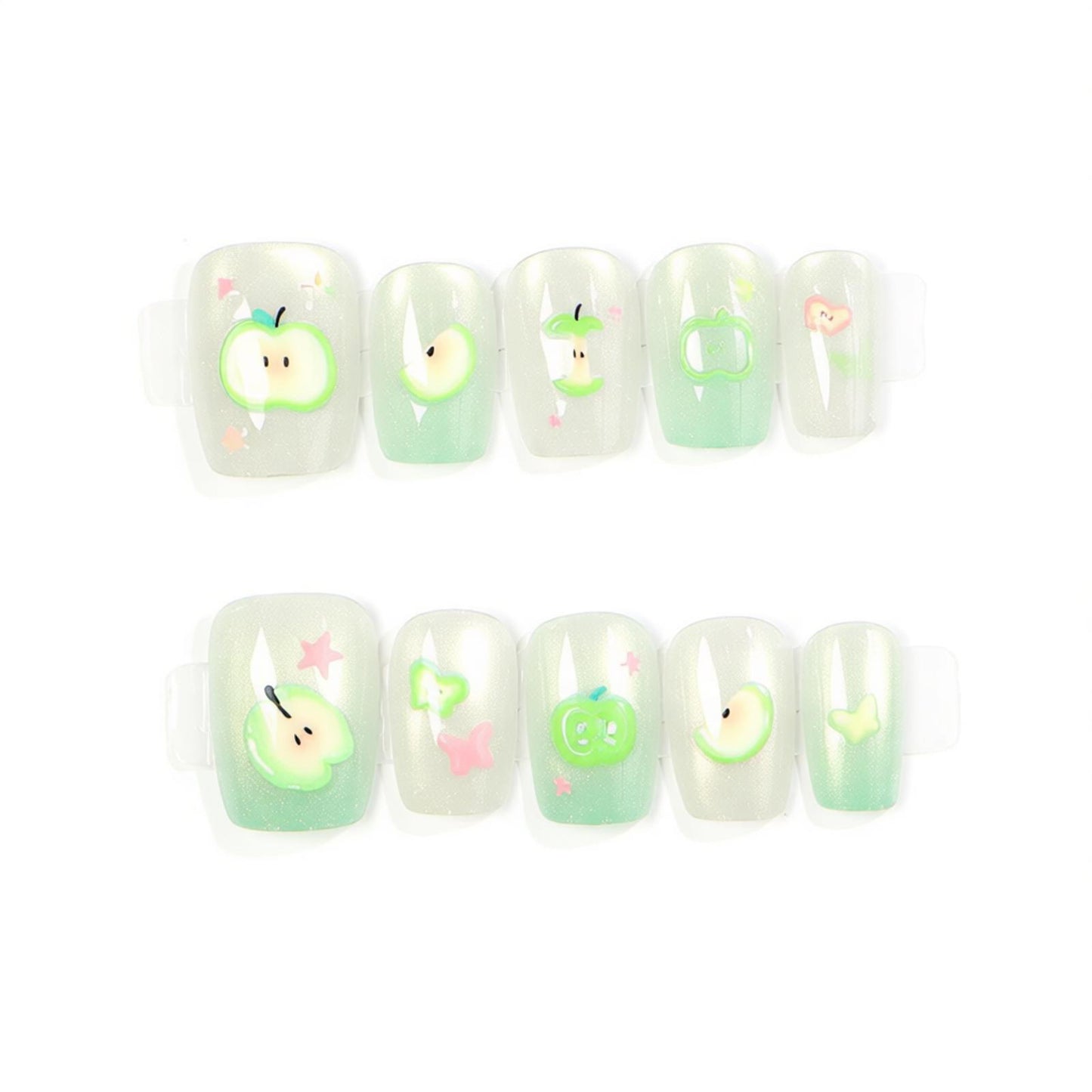 Verspielt von der Natur inspiriertes Press-On Nail Art Set Brehn