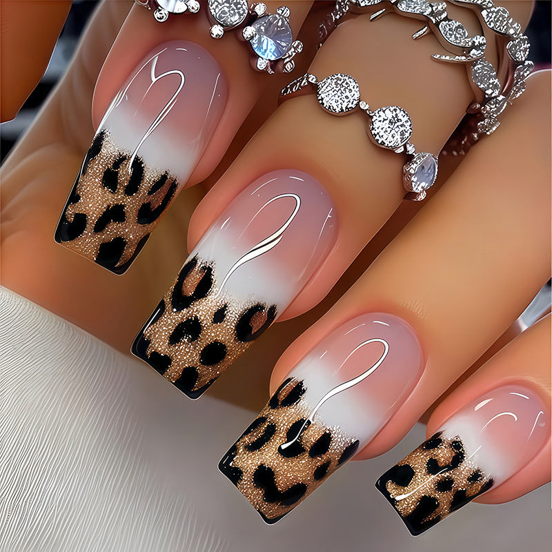 Stylische Leopardenmuster Press-On Nägel Brehn