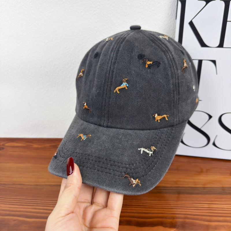 Unisex Bestickte Hundethemen-Baseballmütze Brehn