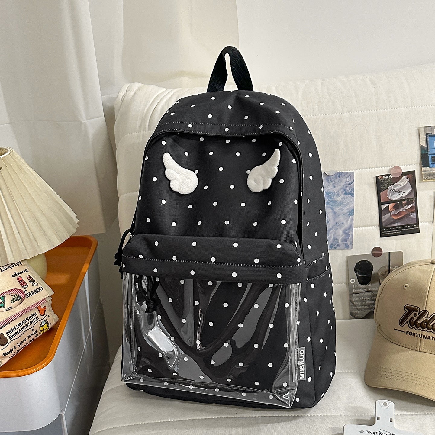 Niedliche von Cartoons inspirierte klare Taschen-Schul-Rucksack