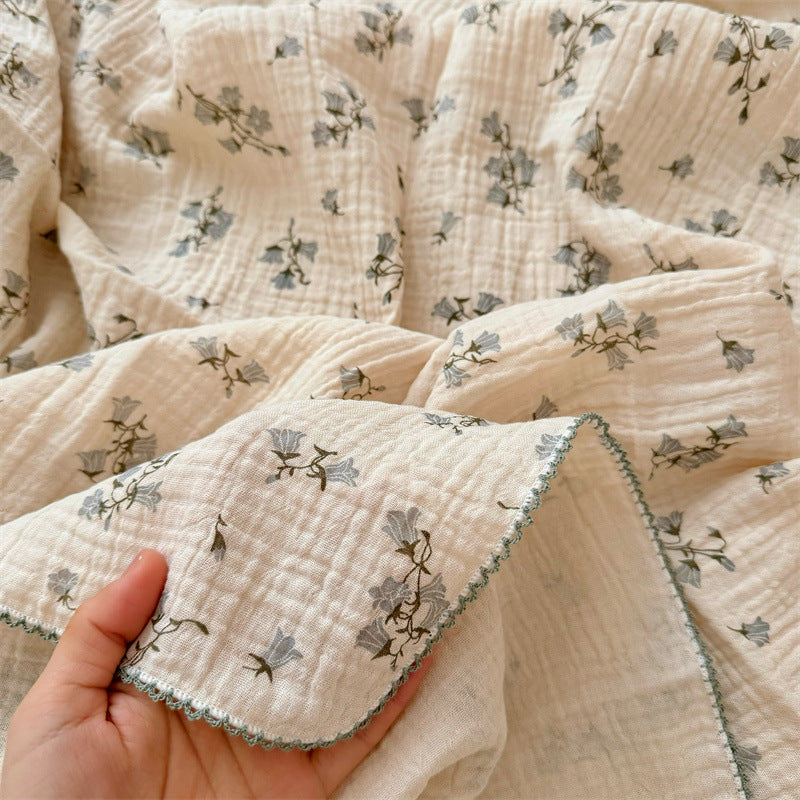 Damen Kuschelige Baumwoll-Decke mit floralem Design Brehn