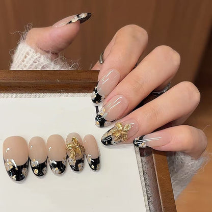 Elegante Blumendruck-Nagelkunst Brehn