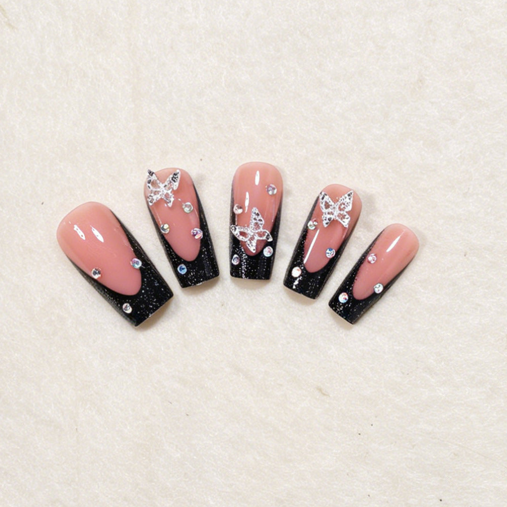 Schmetterlingsakzent-Press-On-Nagelkunst-Set Brehn