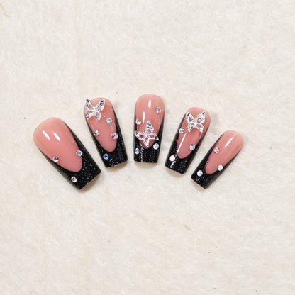 Schmetterlingsakzent-Press-On-Nagelkunst-Set Brehn
