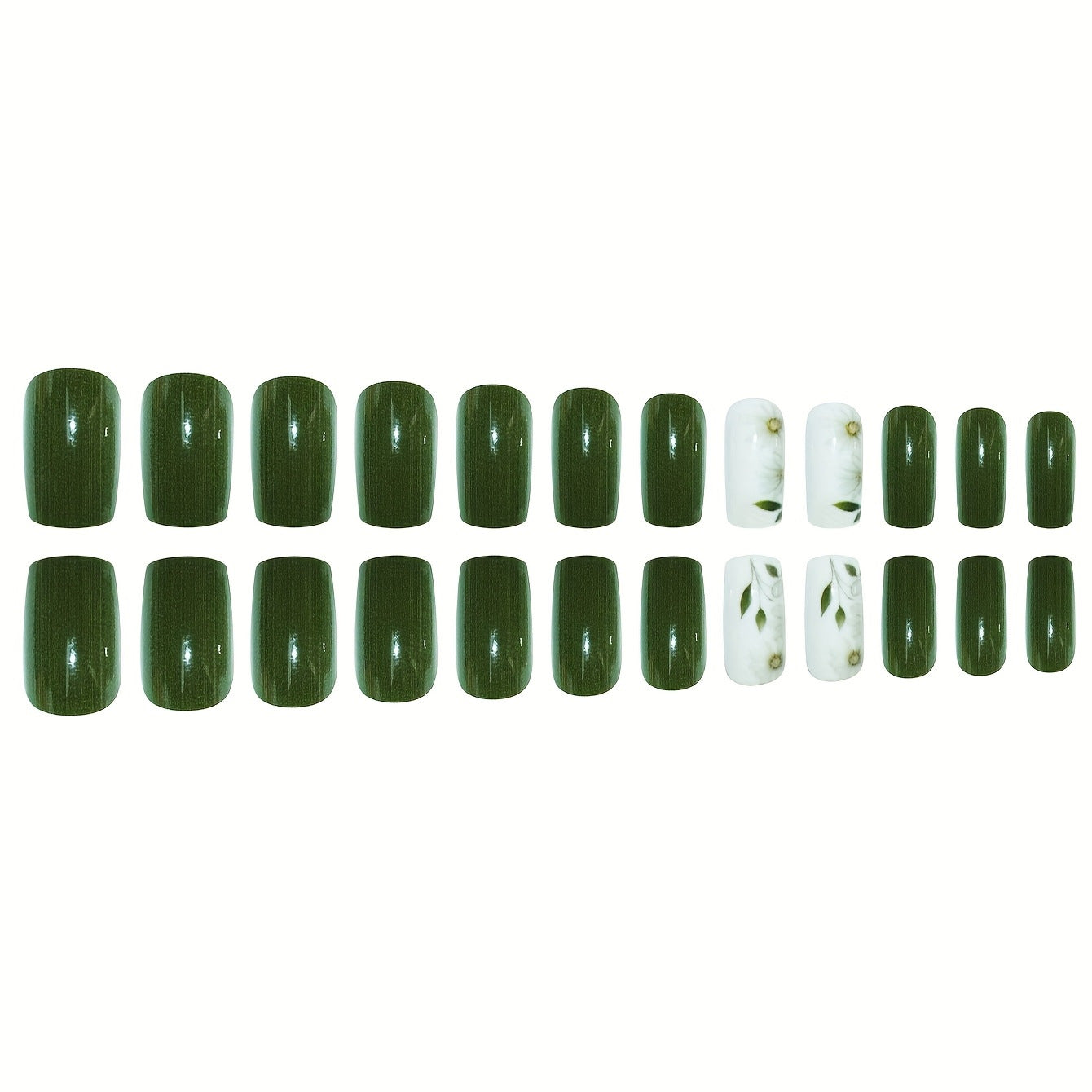 Elegantes floral verziertes Press-On-Nagelset Brehn
