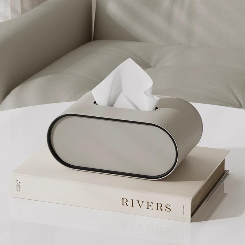 TissuLuxe Oval – Leder Taschentuchboxbezug für Wohnzimmer, Auto & Büro | Brehn