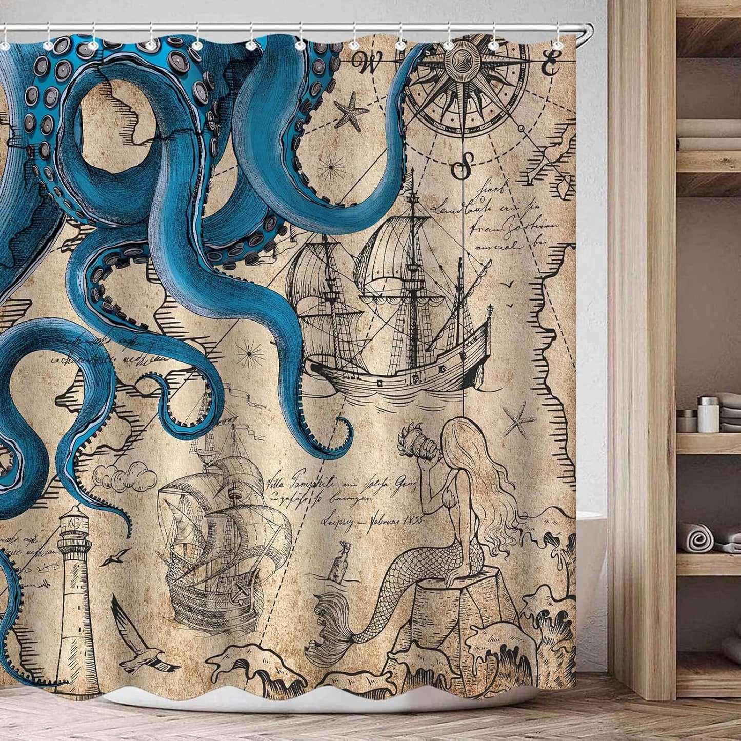 Ocean-Theme Duschvorhang Brehn