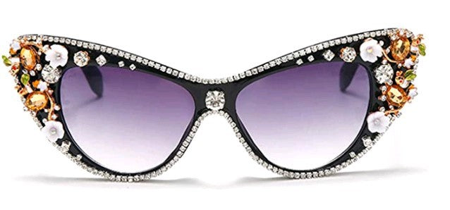 Damen Design-Sonnenbrille mit funkelndem Kristallbesatz Brehn