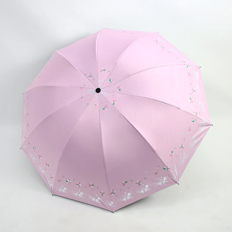 Damen Faltbarer Regenschirm mit floralen Mustern Brehn