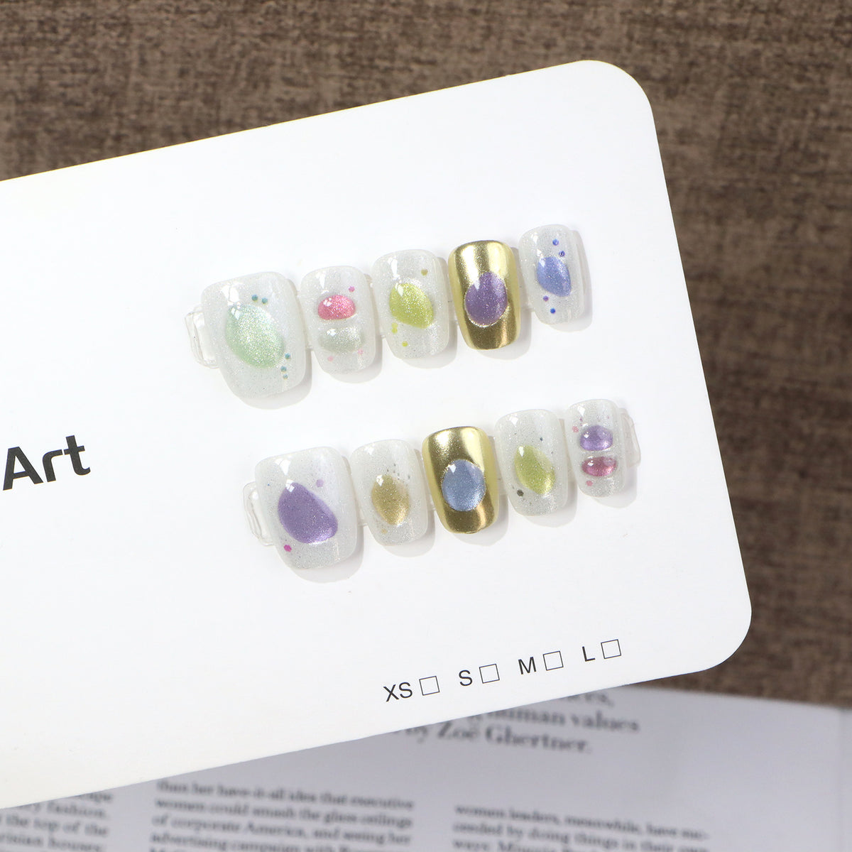 Künstlerisches Press-On Nageldesign Set Brehn