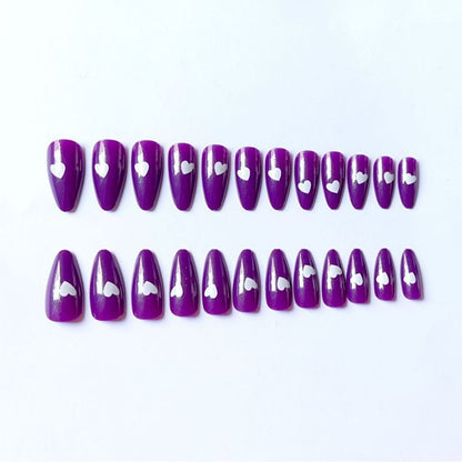 Künstlerisches Herz-Akzent Stiletto Nagelkunst Set