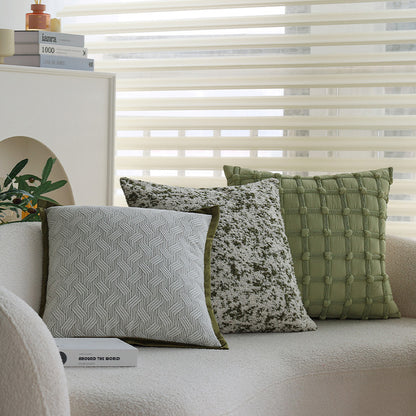 Quadratischer Chenille-Kissenbezug für Sofa und Wohnraum mit melierter Struktur und verdecktem Reißverschluss Brehn