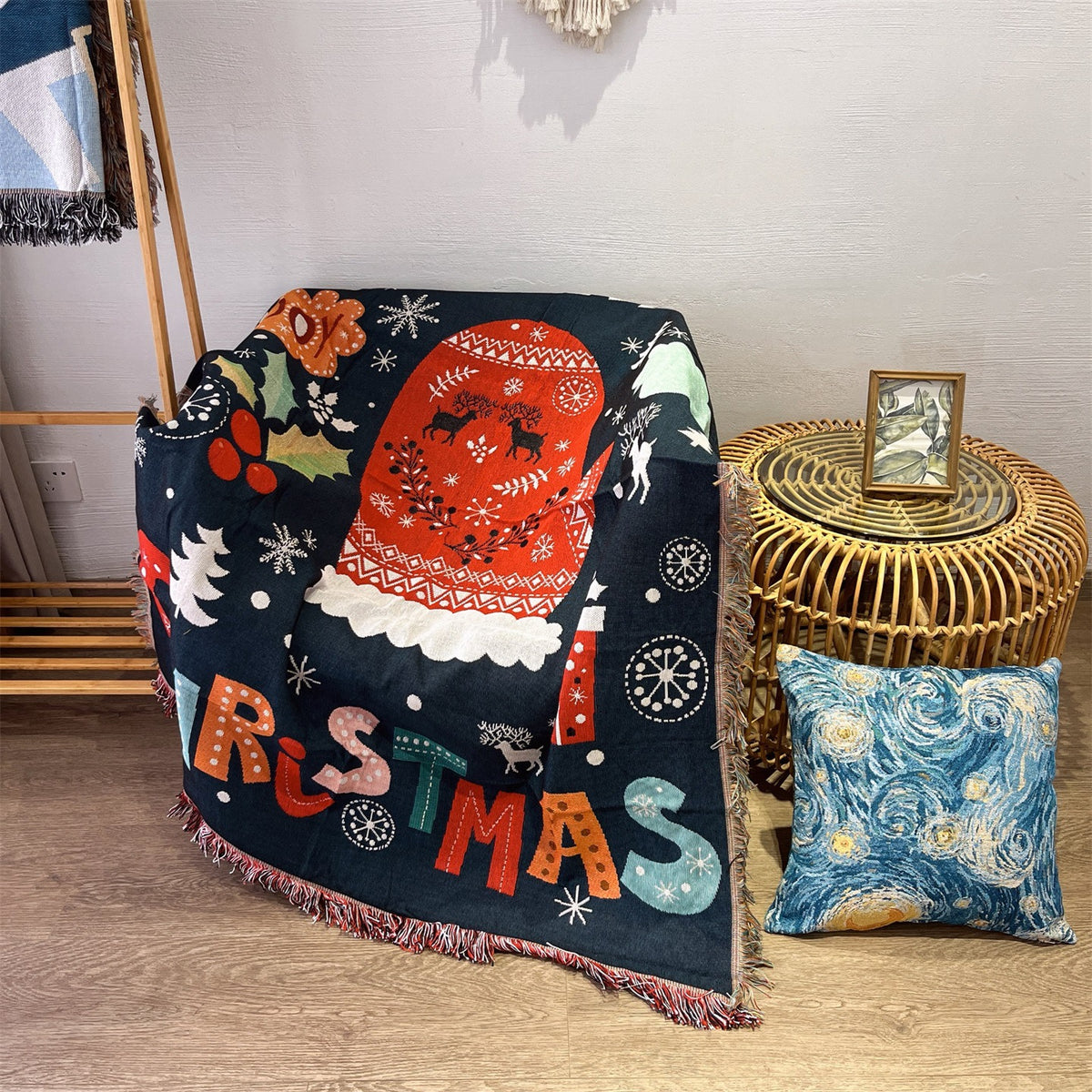 Festliches, holiday-themed gewobenes Werfdecke