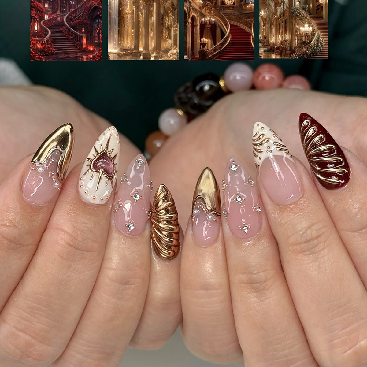 Elegante Kunstnägel mit Glitzerakzenten Brehn